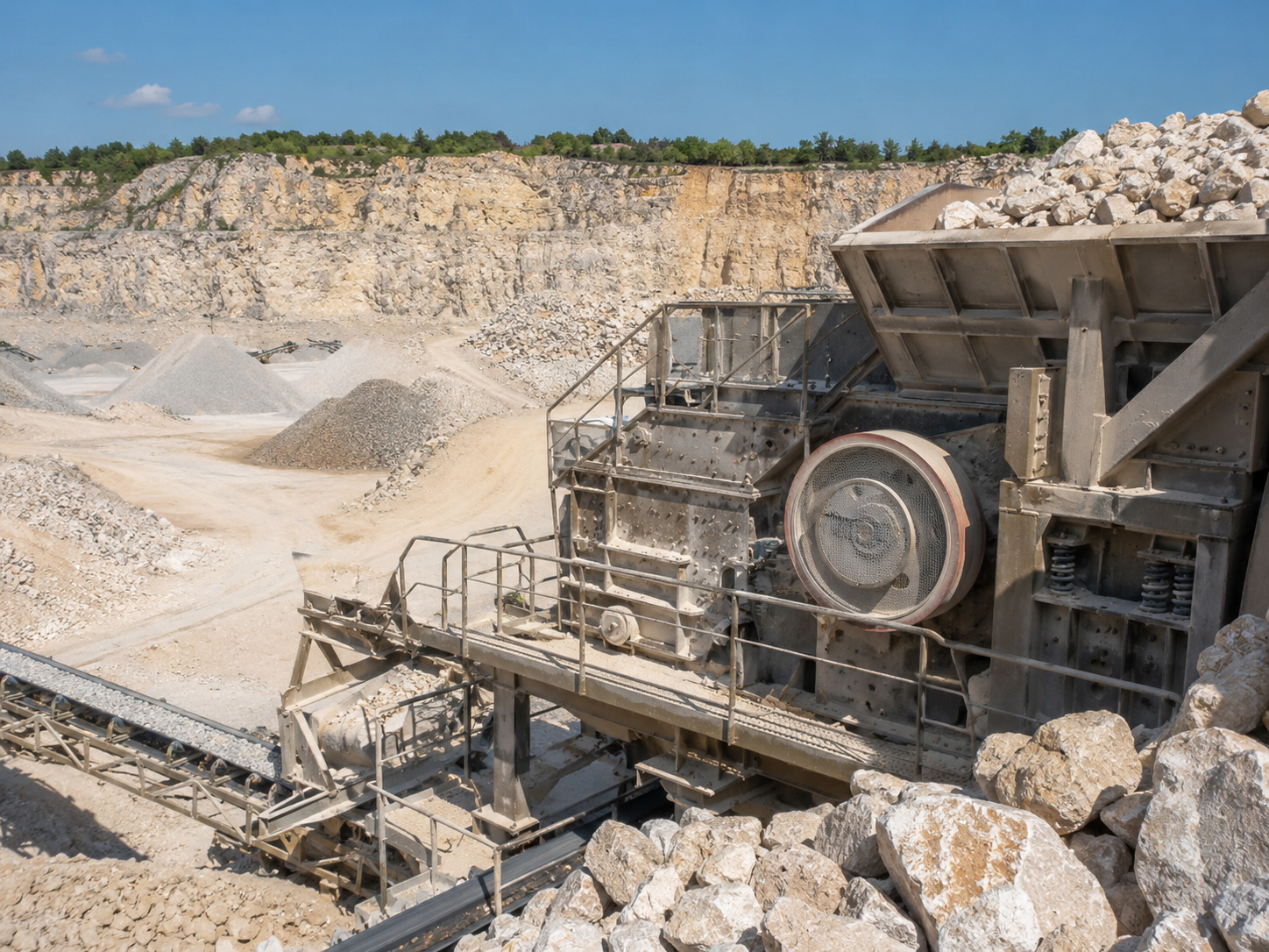 Heavy hammer crusher for limestone crushing in construction aggregate and cement raw material production