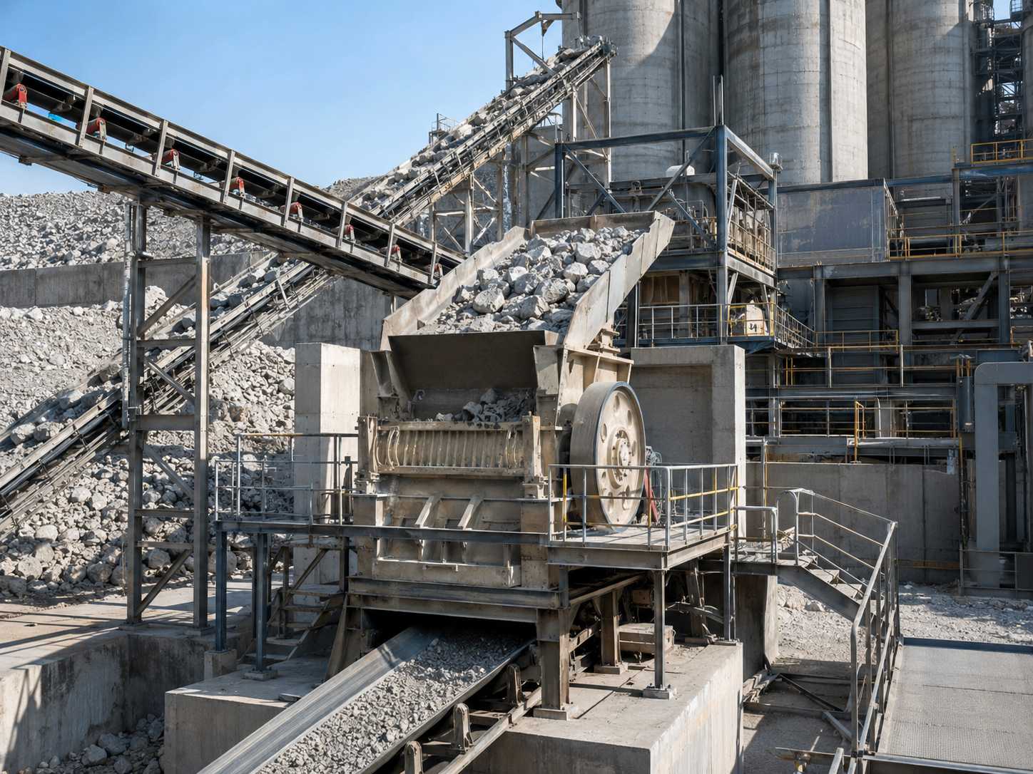 Heavy hammer crusher used in cement production lines for crushing medium hard raw materials
