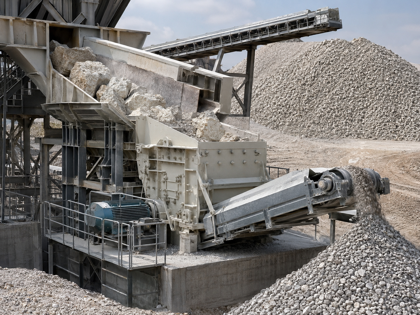 Heavy hammer crusher for one-stage limestone crushing in cement and aggregate plants