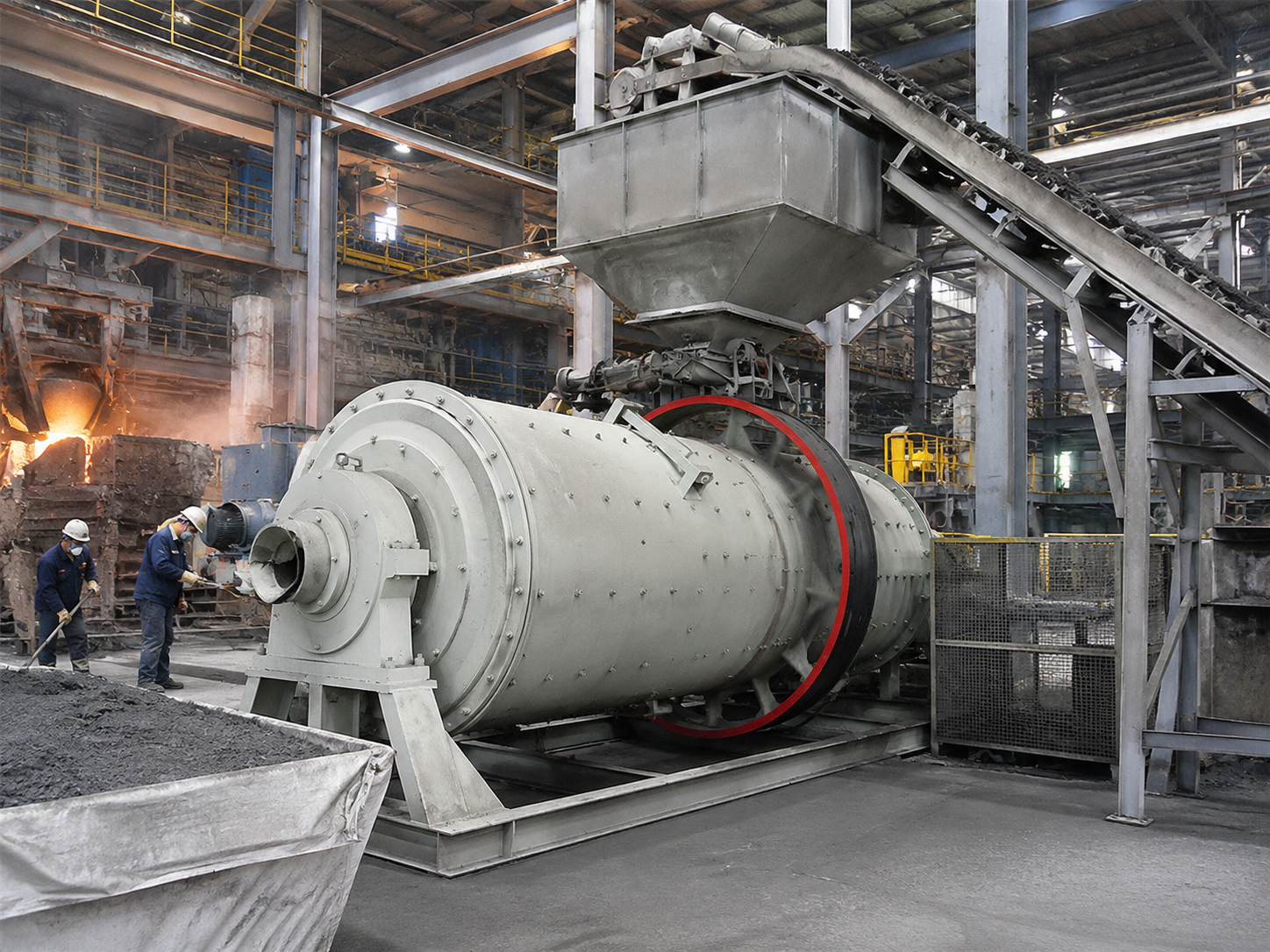 Aluminum ash ball mill for aluminum ash processing, grinding, separation, and metal recovery from smelting residues