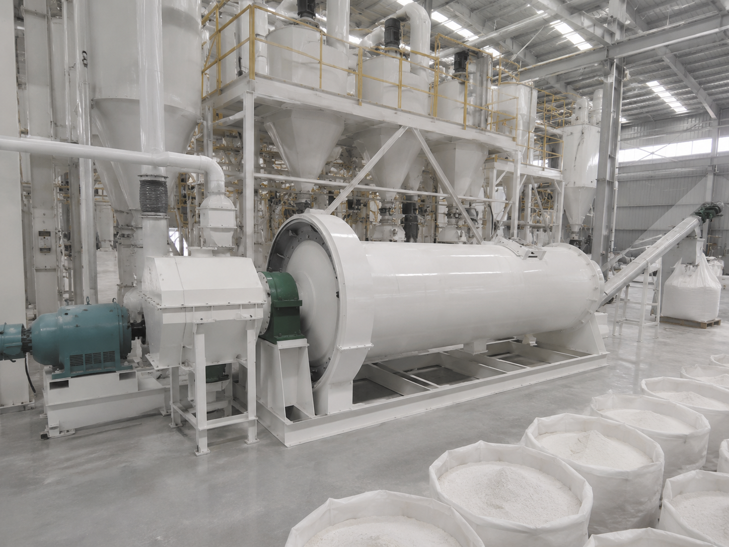 Continuous ceramic ball mill for high-purity quartz powder, feldspar powder, kaolin grinding, and contamination-free mineral processing