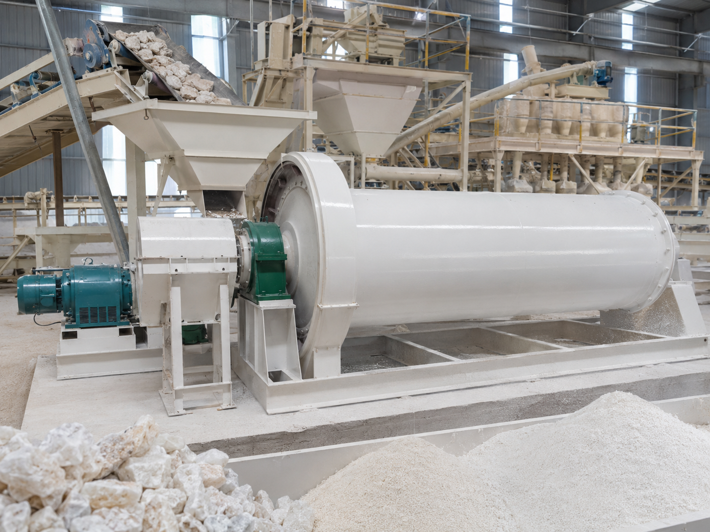 Continuous ceramic ball mill for quartz and feldspar processing, non-metallic mineral grinding, and high-purity powder production
