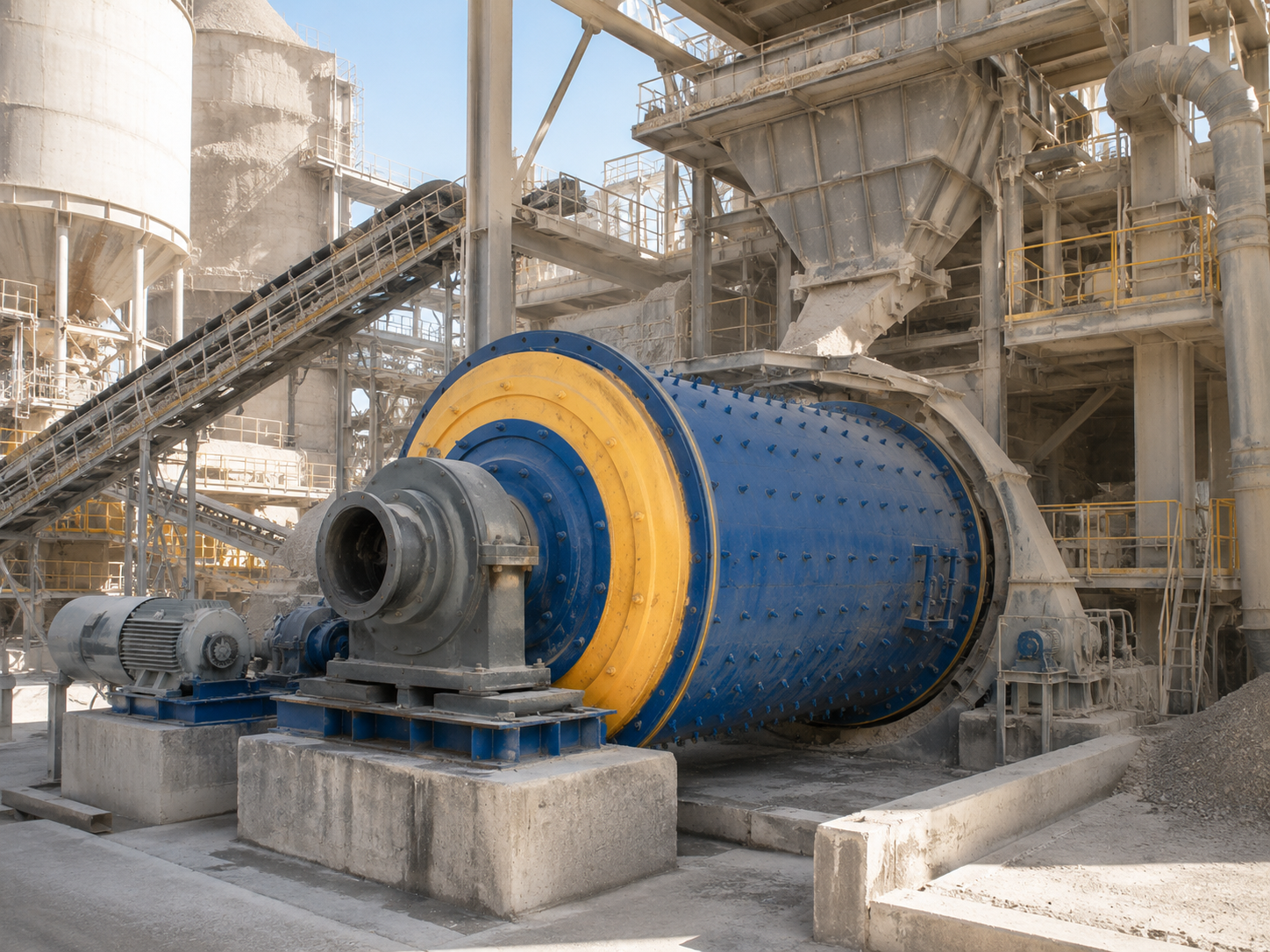 Grate type ball mill for cement raw material grinding, building material processing, and industrial mineral powder production