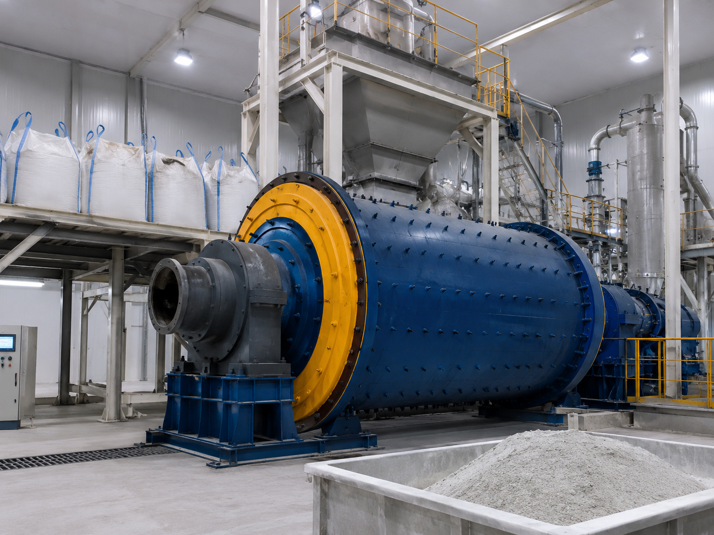 Grate type ball mill for chemical material grinding, refractory material grinding, and industrial powder fineness control