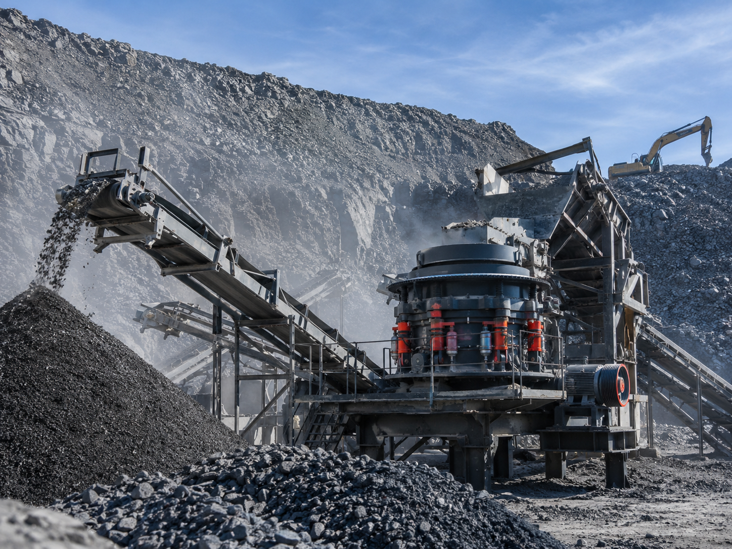HP multi-cylinder hydraulic cone crusher for hard rock crushing of basalt granite and hard limestone