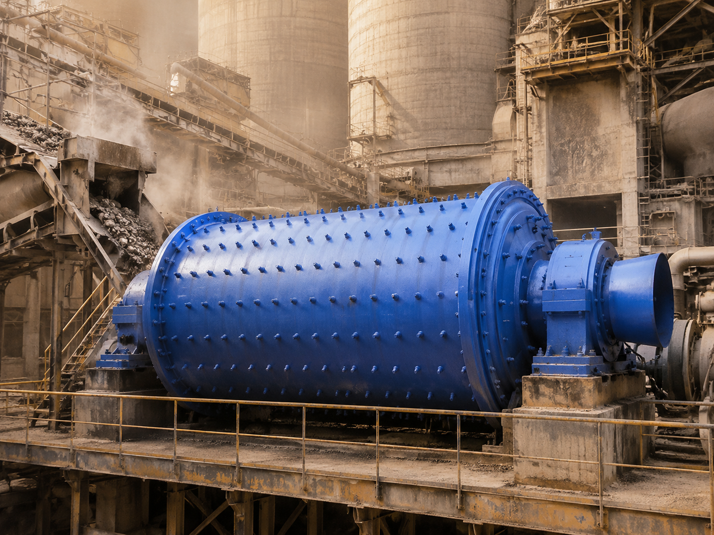 Overflow type ball mill for cement clinker grinding, cement raw material grinding, and cement powder production