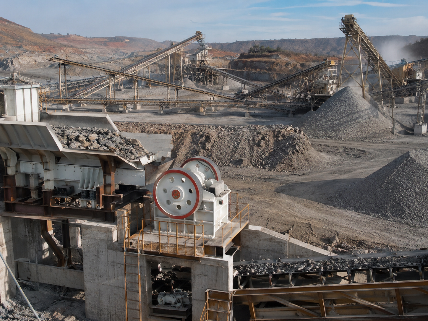 PE series jaw crusher for mining production lines crushing metallic and non-metallic ores