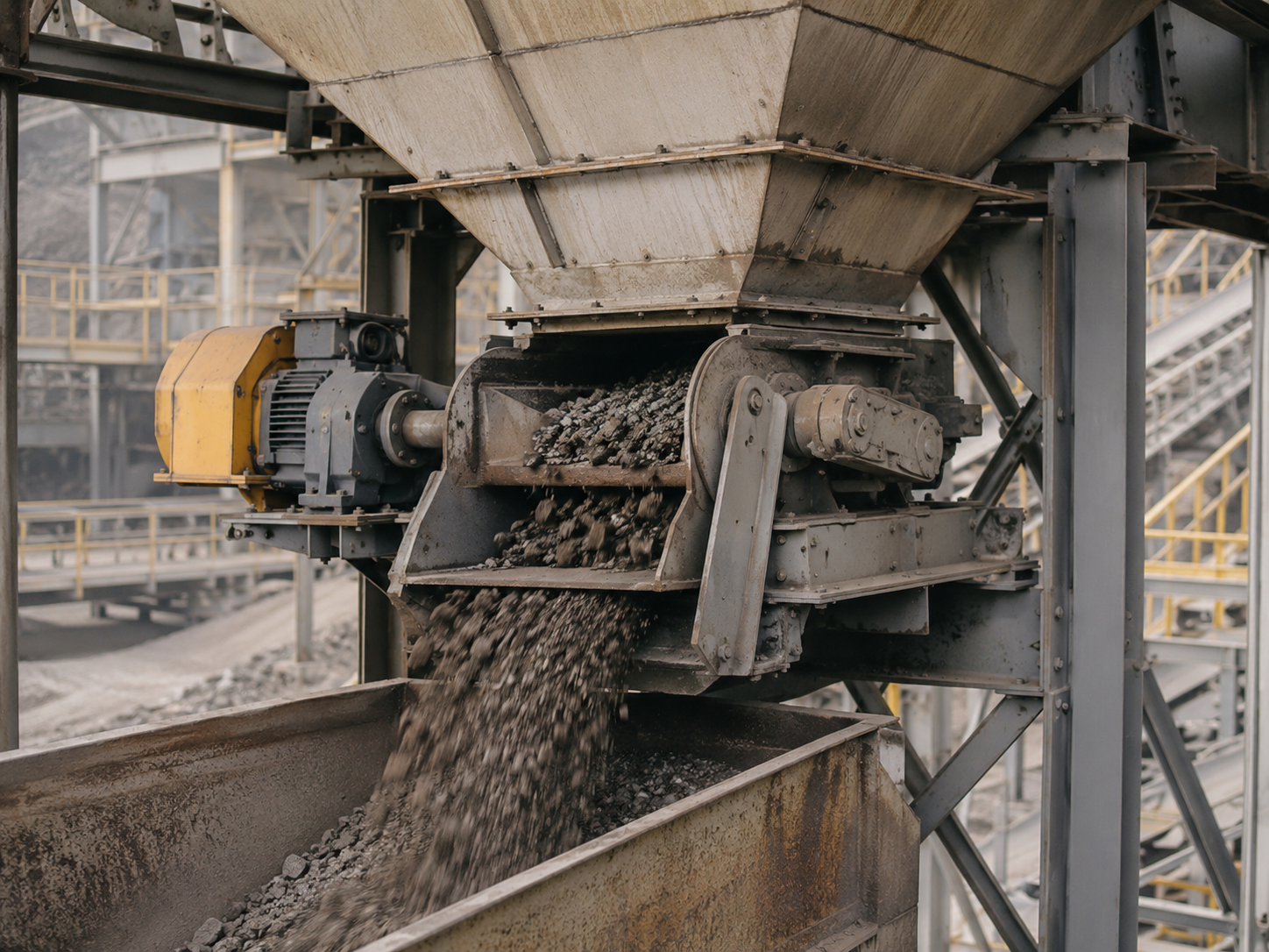 Pendulum feeder for cement plant and coal industry material feeding, small block materials, and granular bulk solids