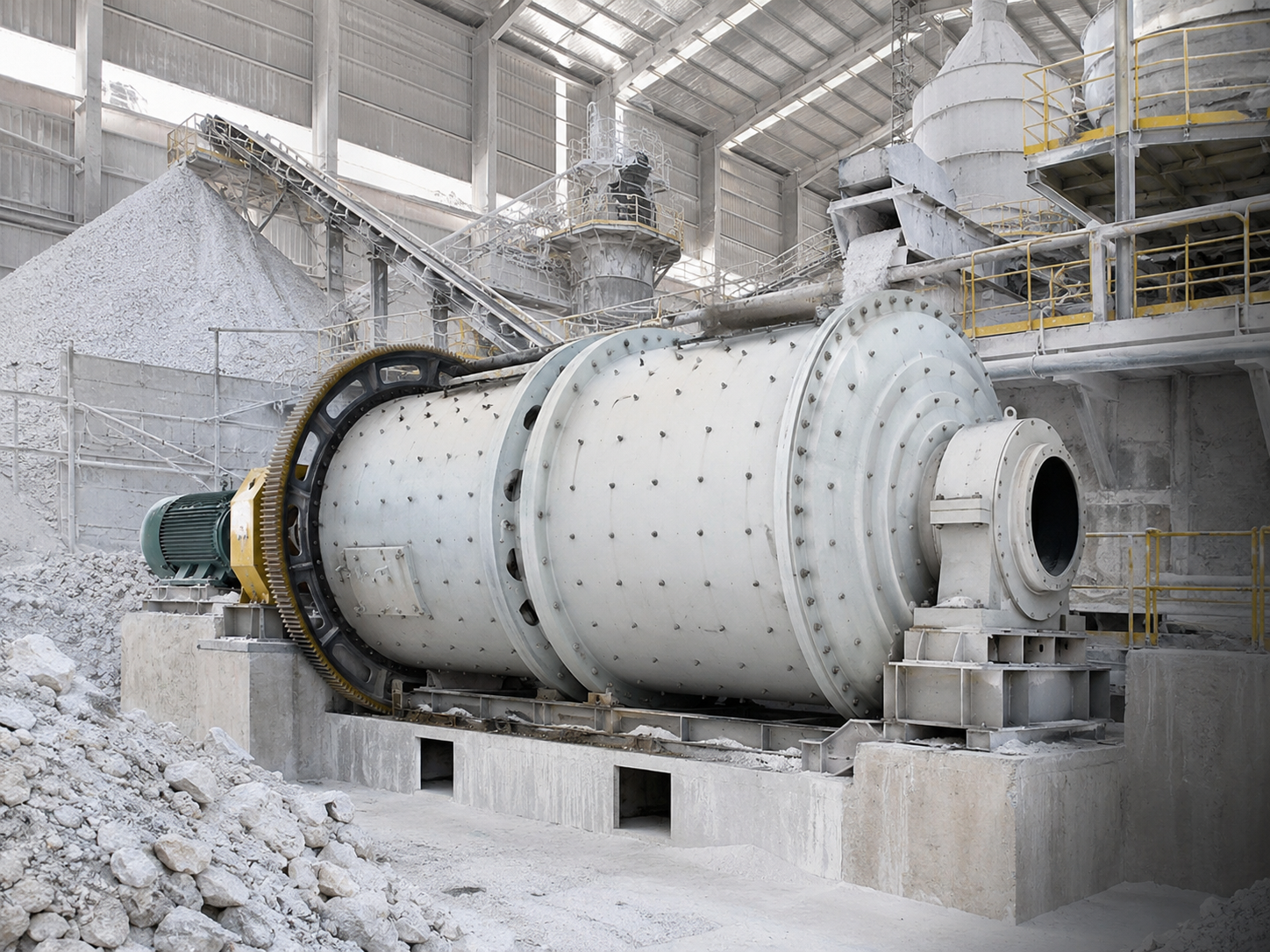 Rod mill for non-metallic mineral processing, building materials, chemical materials, and refractory material grinding