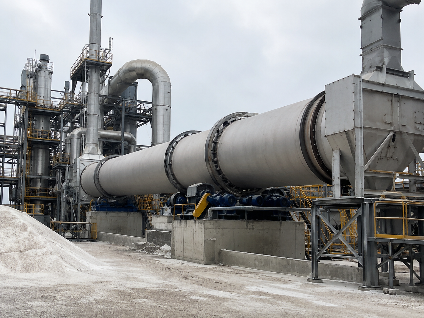Rotary drum dryer for slag drying, limestone drying, and bulk material drying in building material production