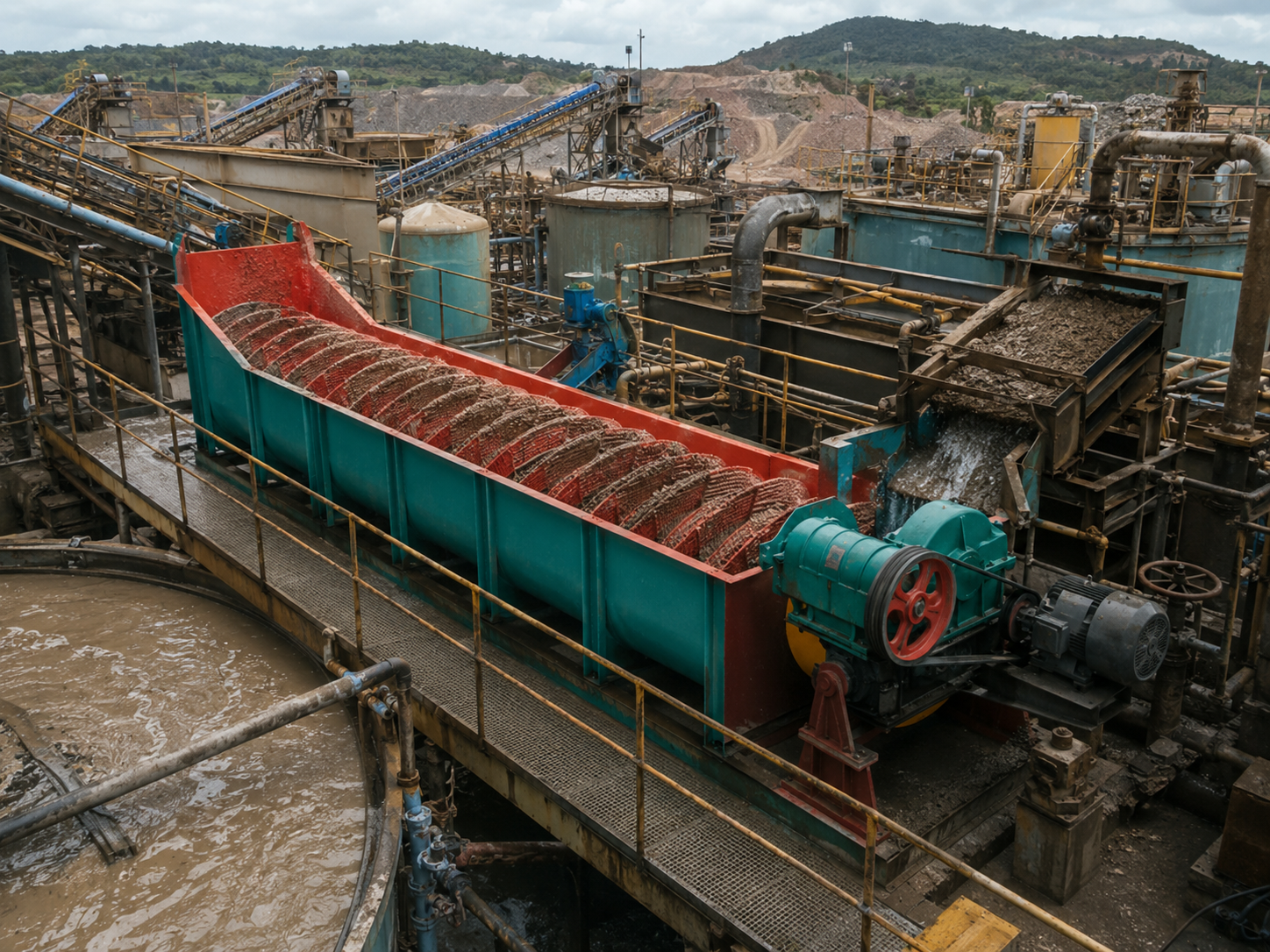 Spiral classifier for gold ore copper ore iron ore beneficiation, slurry classification, desliming, and dewatering