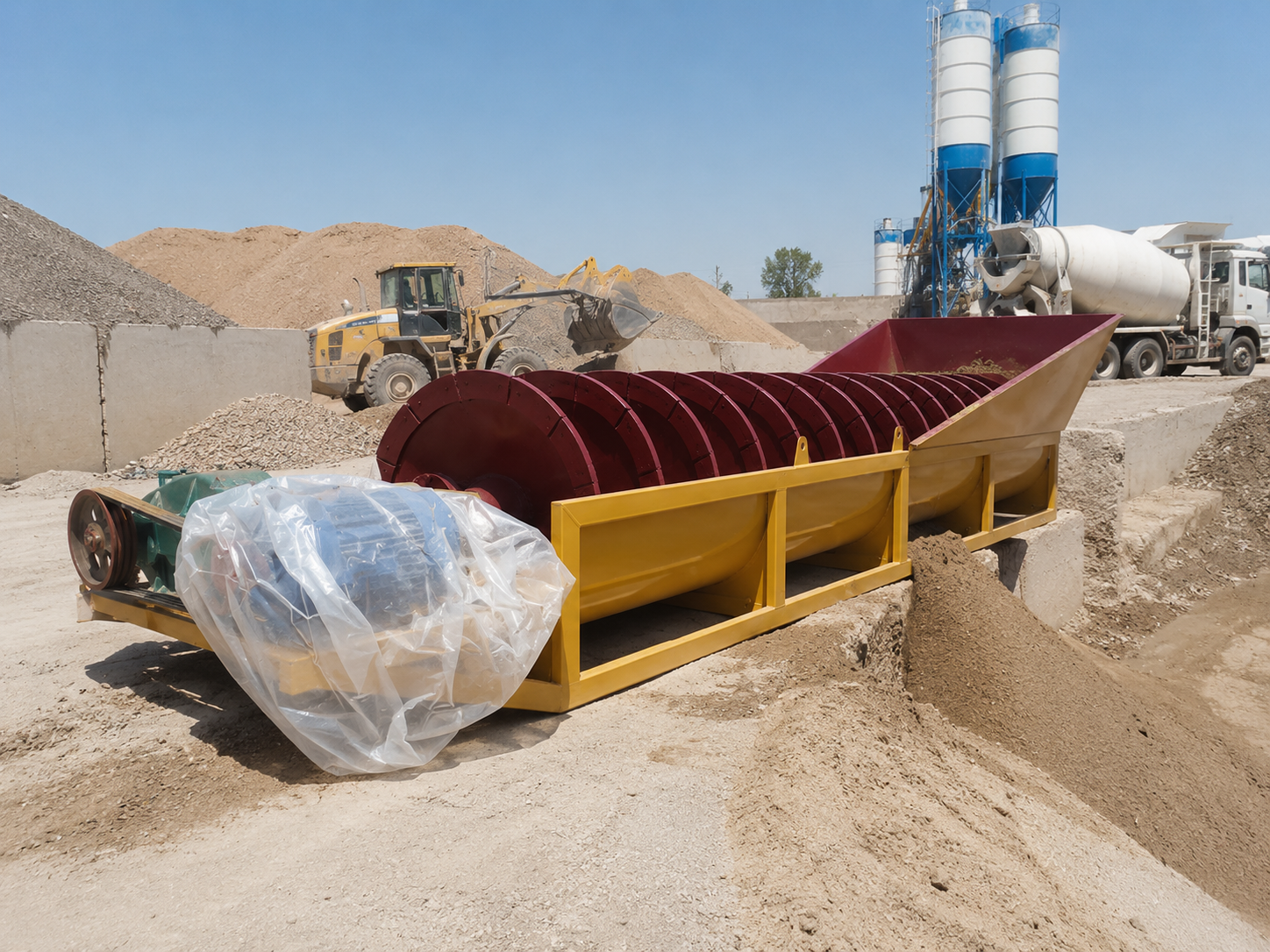 Spiral sand washer for concrete sand washing, road construction sand cleaning, and building material aggregate preparation