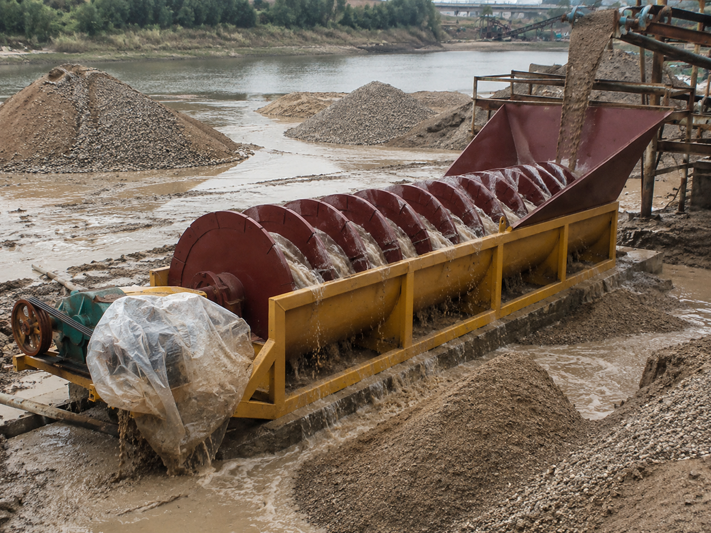 Spiral sand washer for river sand washing, mud removal, clay cleaning, and construction sand processing
