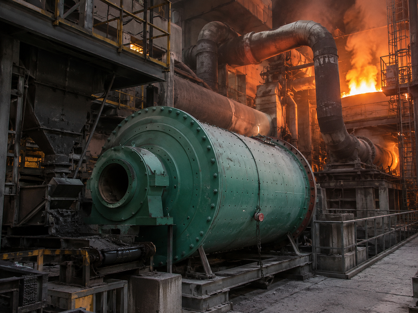 Steel ball coal mill for industrial furnace systems, drying systems, coal powder preparation, and high-temperature combustion