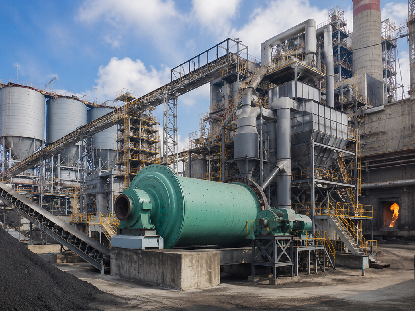 Steel ball coal mill for pulverized coal preparation, cement kiln, thermal power boiler, metallurgical furnace, and industrial combustion