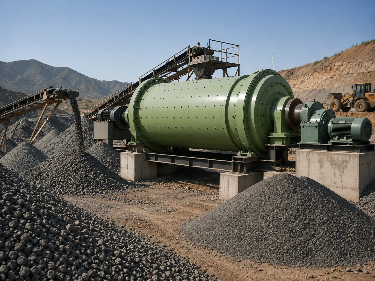 Steel slag rod mill for road base material preparation, construction aggregate, and steel slag recycling