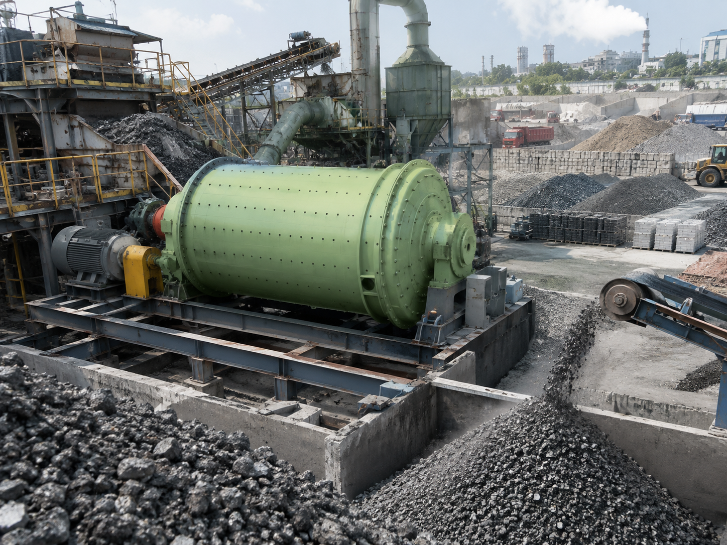 Steel slag rod mill for steel slag recycling, building materials, road base, cement additives, and construction material reuse
