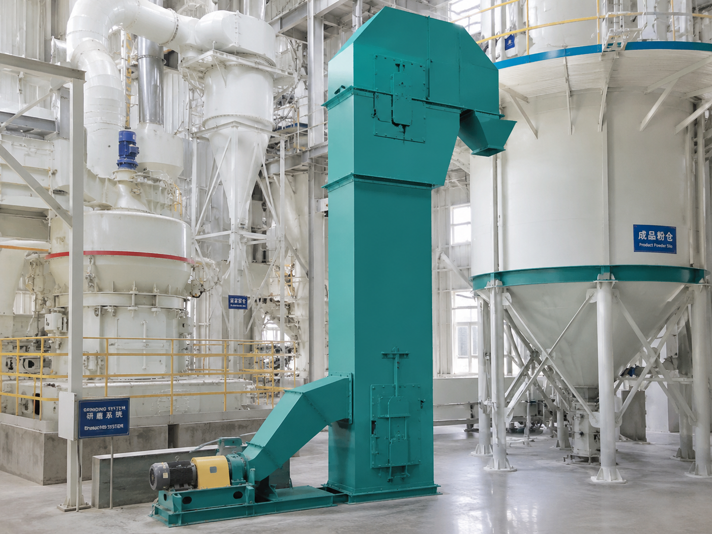 TD type bucket elevator for grinding system powder material lifting, mineral powder, slag powder, cement raw meal, and silo feeding