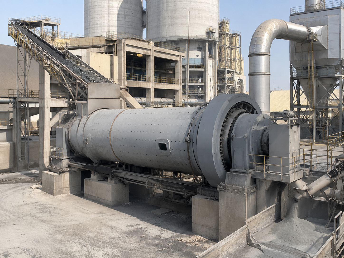 Tube mill for cement clinker grinding, cement powder production, and stable fineness control in cement plants