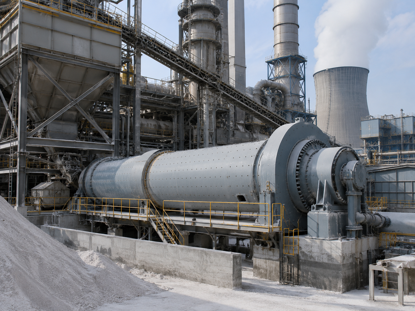 Tube mill for power plant desulfurization, limestone powder preparation, and flue gas desulfurization grinding system