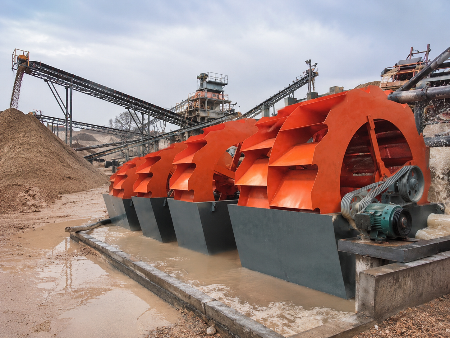 Wheel sand washer for sand making production lines, manufactured sand washing, grading, and cleaning