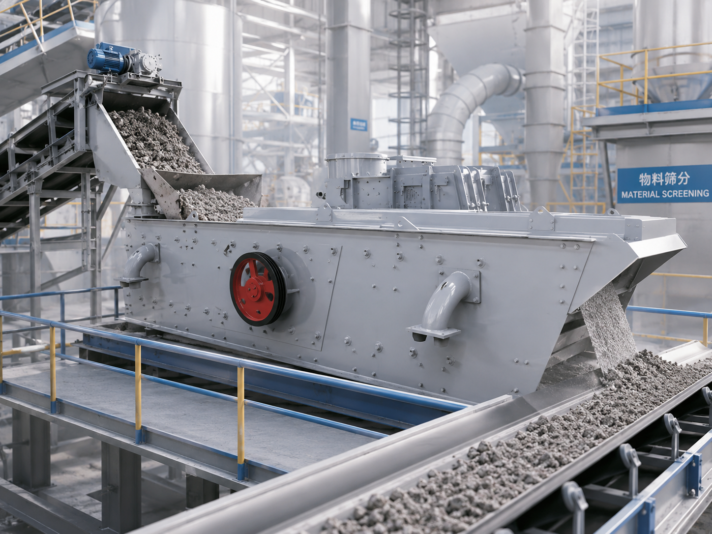 YA series circular vibrating screen for chemical metallurgy and building material screening, granular materials, powder materials, slag, and limestone