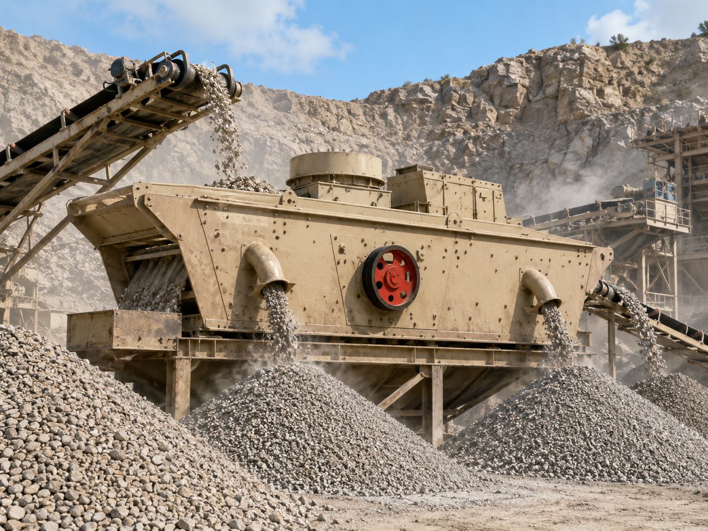 YA series circular vibrating screen for quarry crushed stone screening, gravel classification, and rock aggregate production