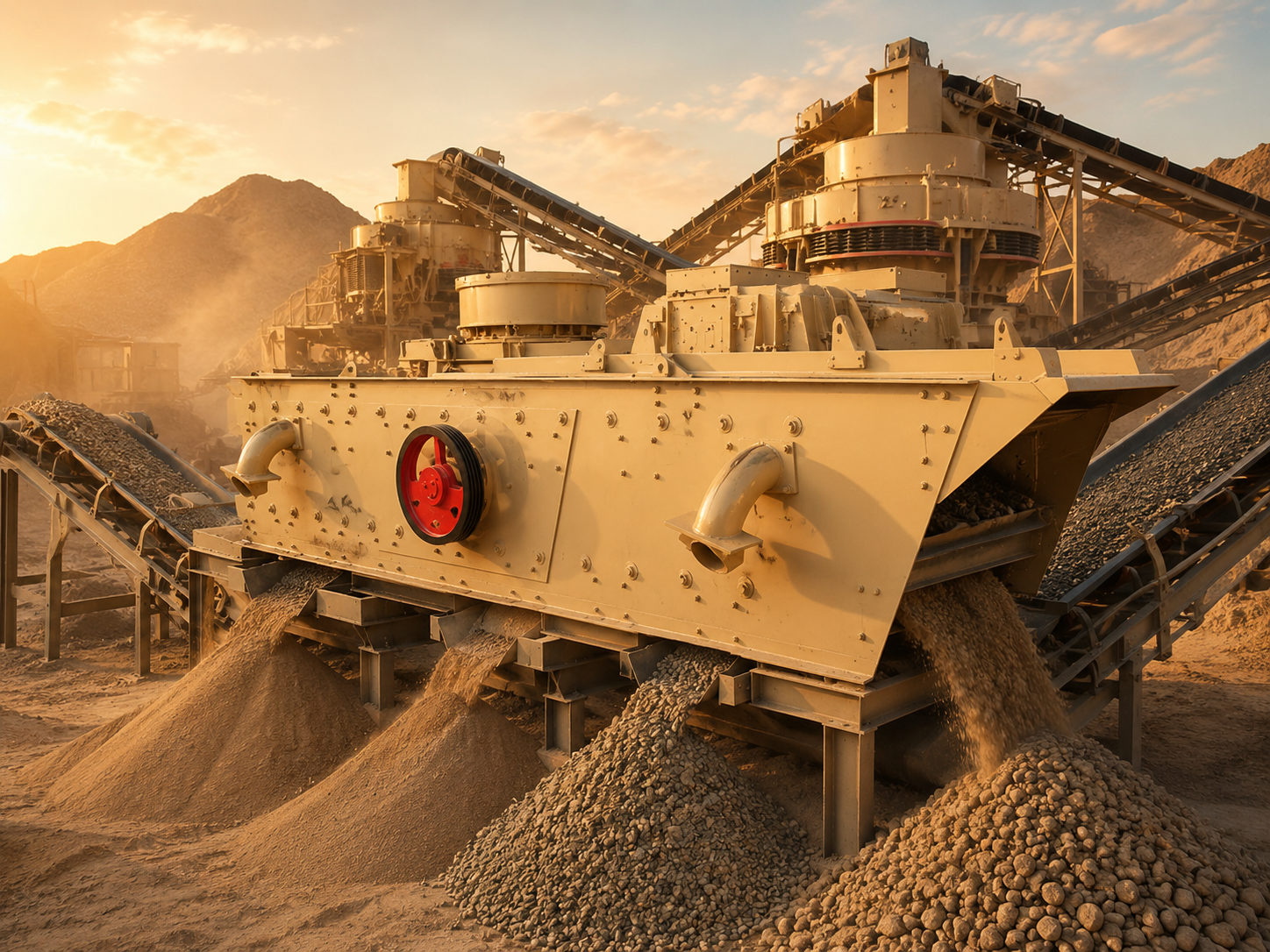 YA series circular vibrating screen for sand making plant grading, manufactured sand screening, stone powder, and coarse aggregate separation