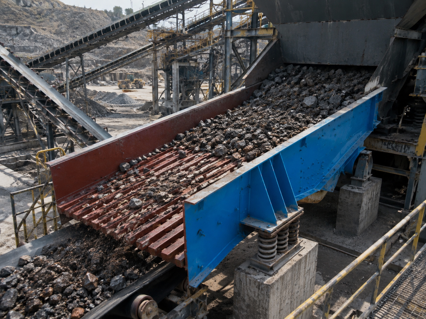 ZSW series mining vibrating feeder for ore processing, beneficiation lines, iron ore, copper ore, gold ore, coal, and rock feeding