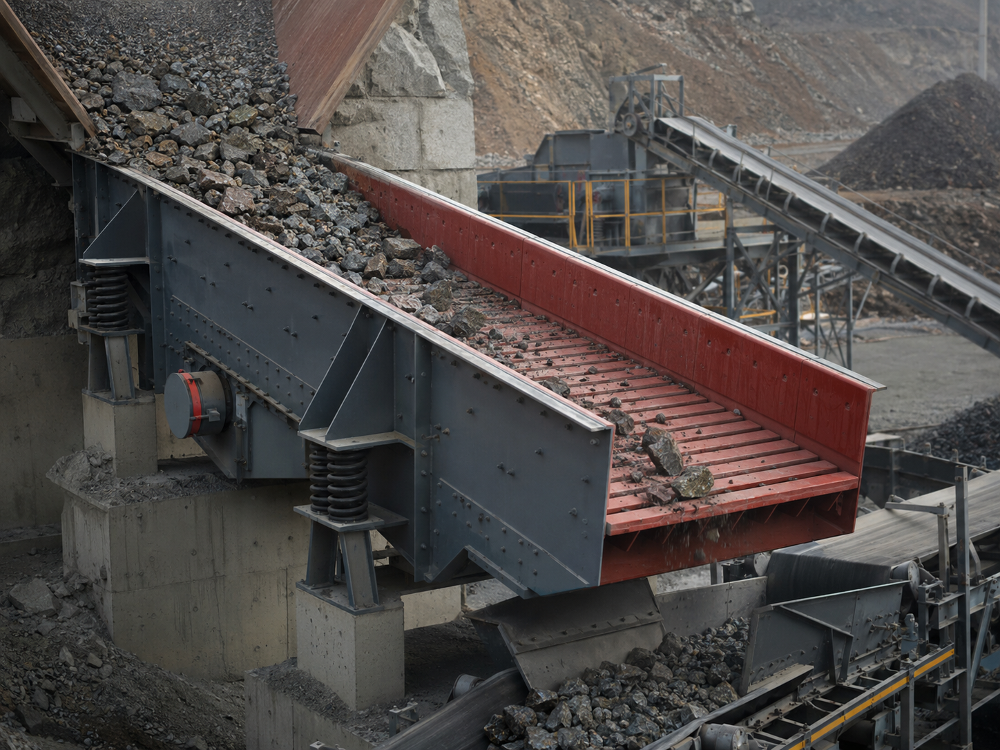 ZSW mining vibrating feeder for ore processing lines, iron ore, copper ore, gold ore, coal, and mineral feeding