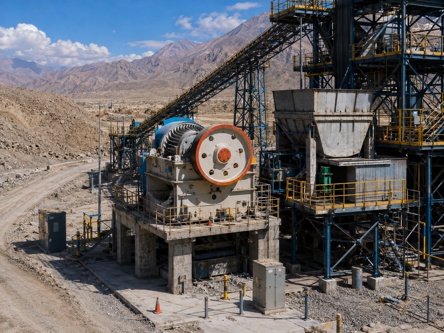 Dryer and finished discharge section of mineral processing equipment line