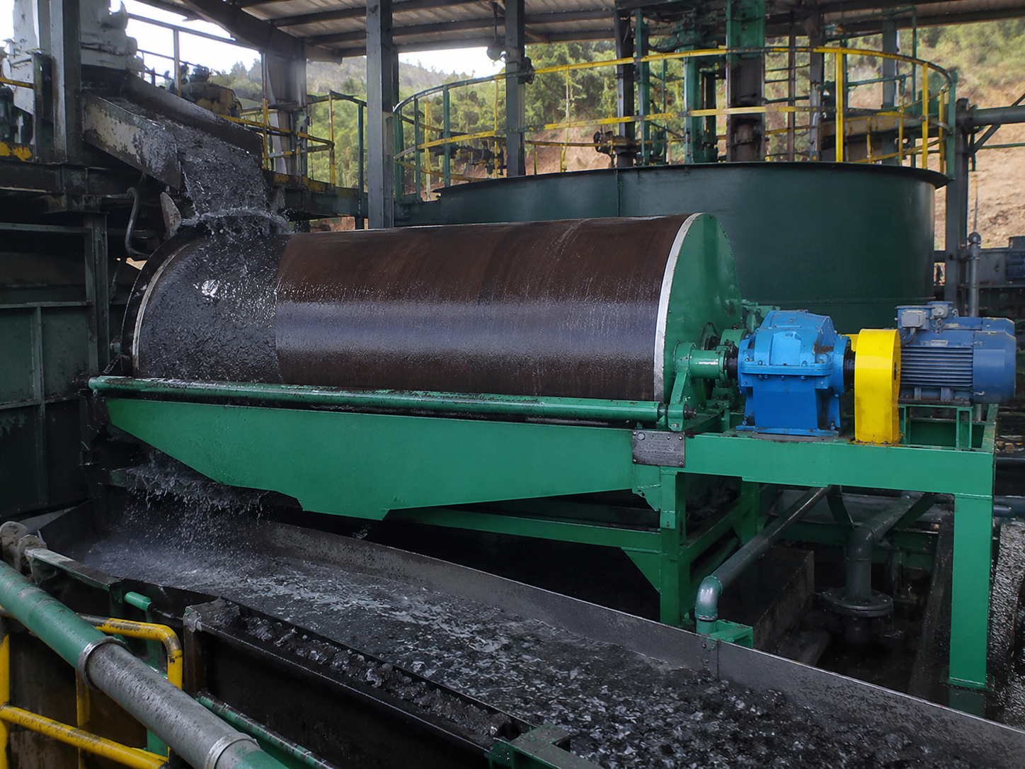 CTB wet magnetic separator for magnetite pyrrhotite roasted ore and strong magnetic mineral separation line