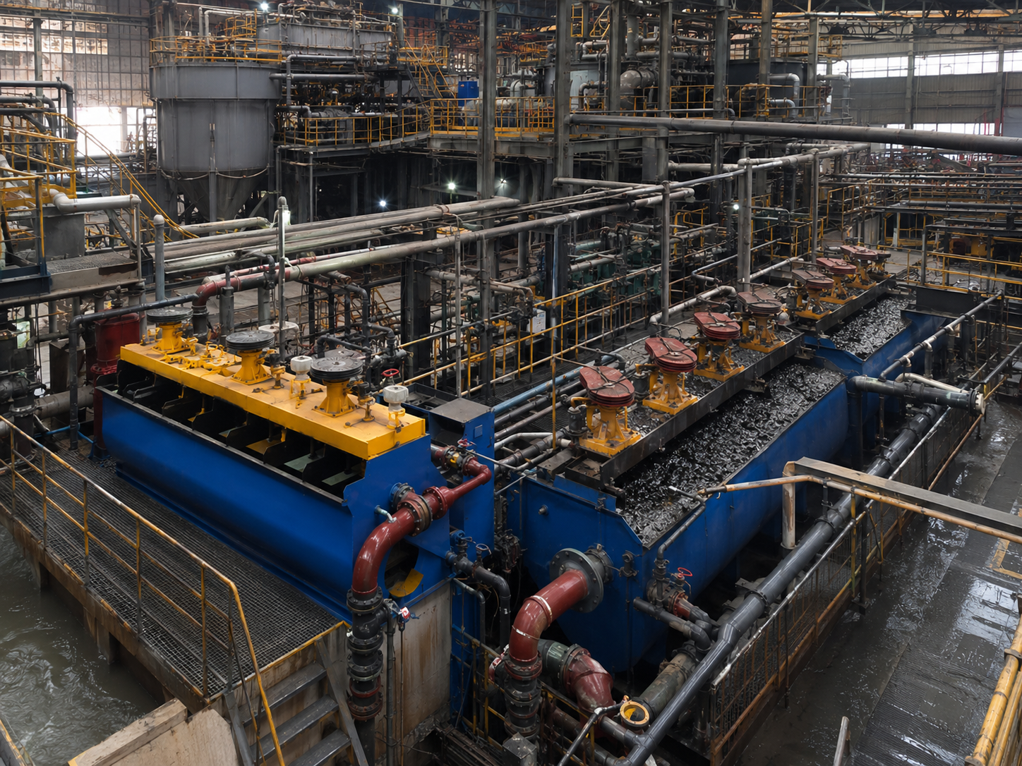 XCF KYF combined flotation system for mineral processing plants, continuous flotation circuit, slurry circulation, and optimized mineral separation