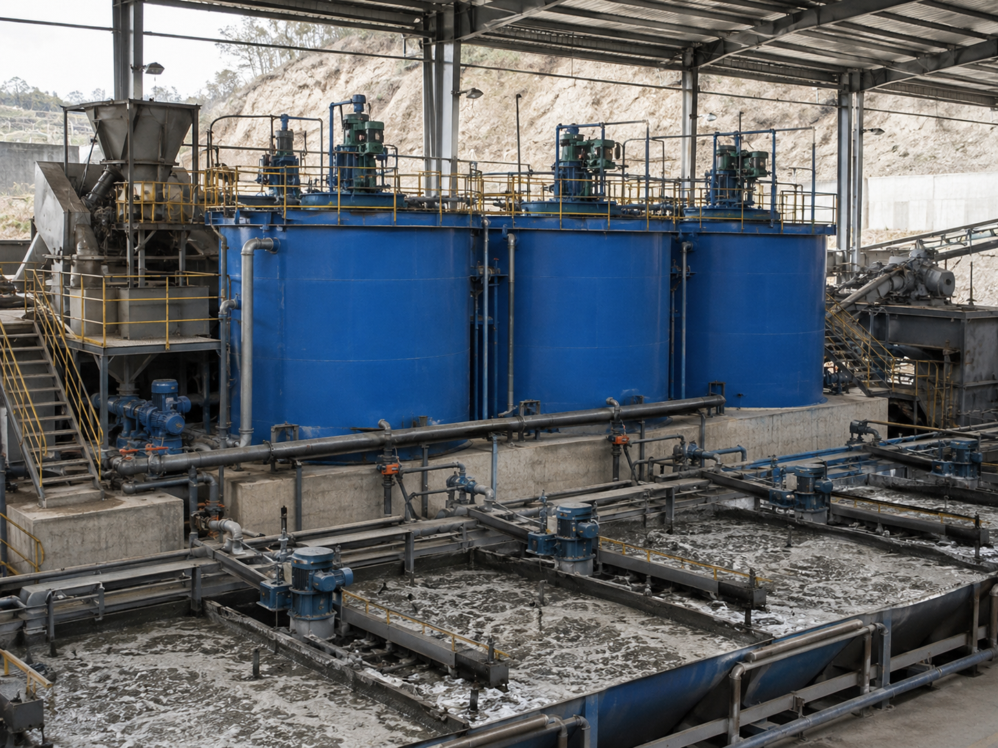 Leaching agitation tank for flotation pulp conditioning, reagent mixing, mineral slurry preparation, and beneficiation plants